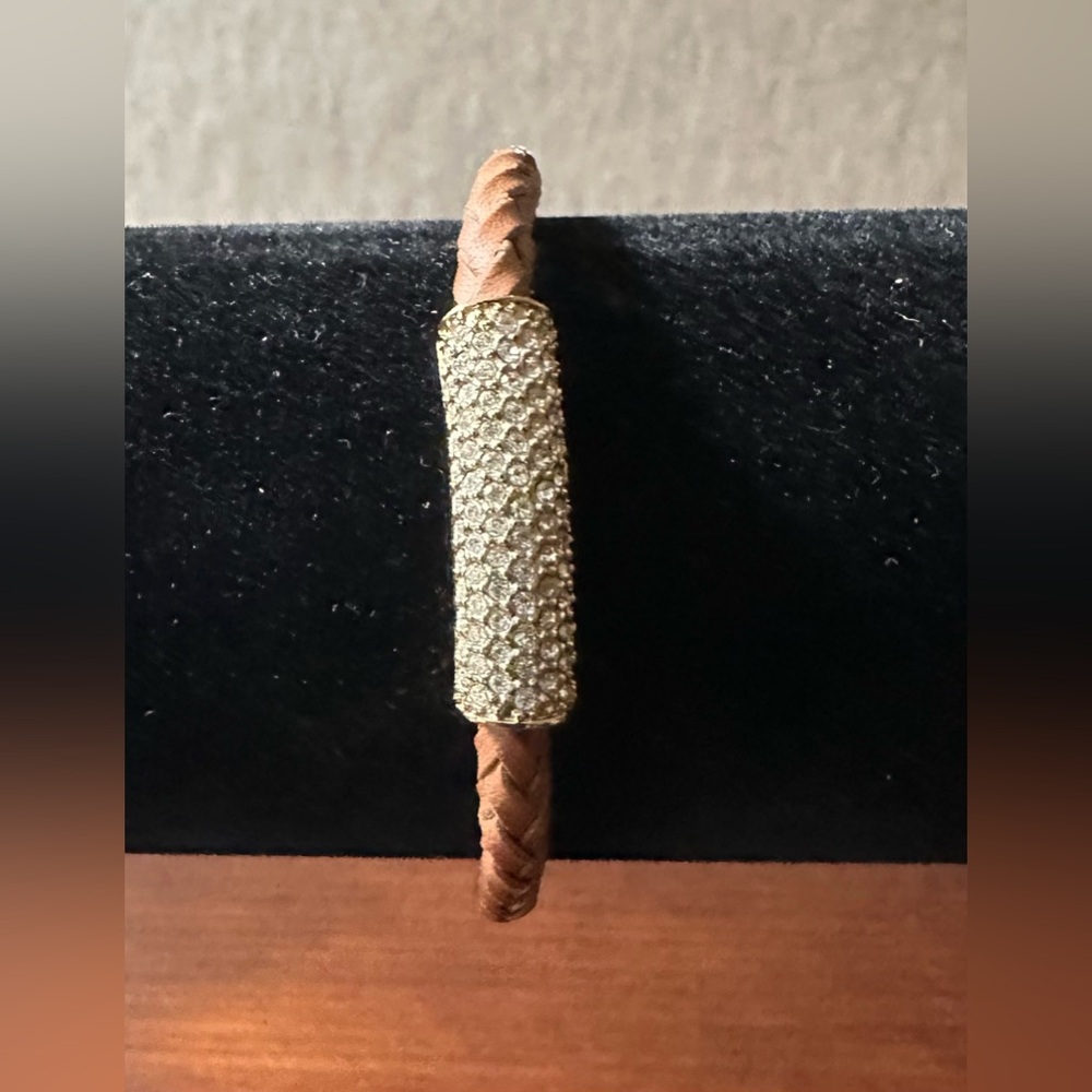 Michael Kors Tan and Gold Woven Bracelet